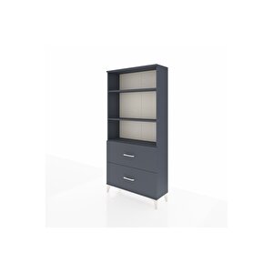 Arges Dolap 3 Raflı 2 Çekmeceli 88x30x182 Antrasit-antrasit