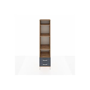 Hyperion Dolap 4 Raflı 2 Çekmeceli 44x44x195 Çam-antrasit