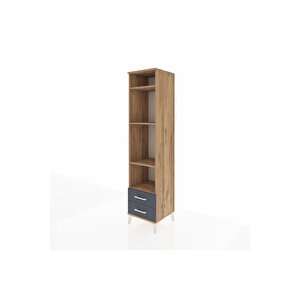 Hyperion Dolap 4 Raflı 2 Çekmeceli 44x44x195 Çam-antrasit