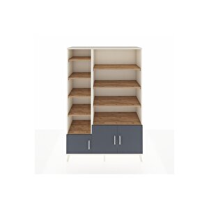 Hyperion Dolap 10 Raflı 3 Kapaklı 132x44x195 Aytaşı-antrasit/çam
