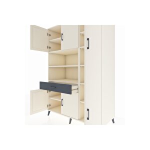 Kronos Dolap 10 Raflı Tek Çekmeceli 6 Kapaklı 132x59x195 Aytaşı-aytaşı/antrasit