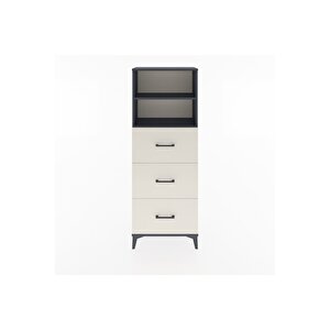 Arges Dolap 2 Raflı 3 Çekmeceli 60x30x163 Antrasit-aytaşı