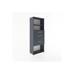 Arges Dolap 2 Raflı 3 Çekmeceli 60x30x163 Antrasit-antrasit