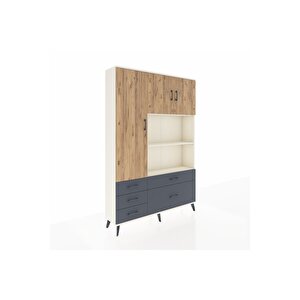 Arges Dolap 7 Raflı 5 Çekmeceli 3 Kapaklı 132x30x195 Aytaşı-çam/antrasit