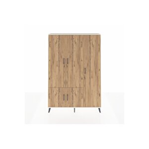 Arges Gardrop 7 Raflı 5 Kapaklı Tek Askılı 132x30x195 Aytaşı-çam