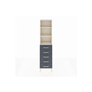 Arges Dolap 3 Raflı 5 Çekmeceli 44x30x182 Aytaşı-antrasit