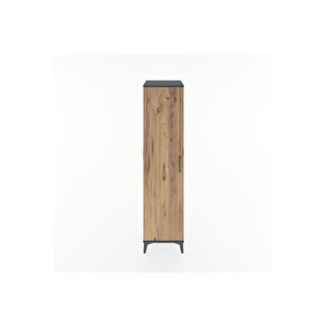 Hyperion Dolap 2 Raflı Tek Kapaklı Tek Askılı 44x44x182 Antrasit-çam