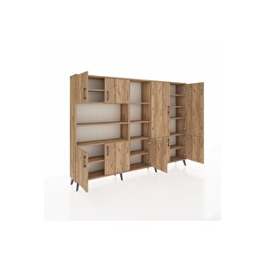 Arges Dolap 14 Raflı 9 Kapaklı 220x30x163 Çam-çam