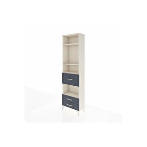 Arges Dolap 4 Raflı 3 Çekmeceli 60x30x221 Aytaşı-antrasit