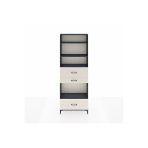Arges Dolap 4 Raflı 3 Çekmeceli 88x30x243 Antrasit-aytaşı