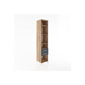 Hyperion Dolap 4 Raflı 2 Çekmeceli 44x44x221 Çam-antrasit