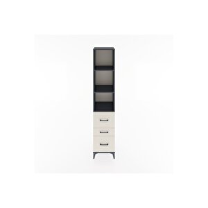 Hyperion Dolap 3 Raflı 3 Çekmeceli 44x44x221 Antrasit-aytaşı