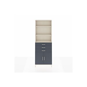 Arges Dolap 4 Raflı 3 Çekmeceli 2 Kapaklı 88x30x243 Aytaşı-antrasit