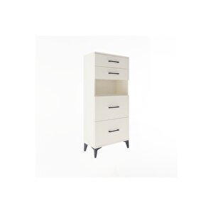 Arges Dolap Tek Raflı 4 Çekmeceli 60x30x134 Aytaşı-aytaşı