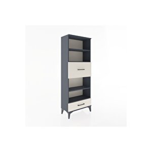 Arges Dolap 4 Raflı 2 Çekmeceli 60x30x163 Antrasit-aytaşı