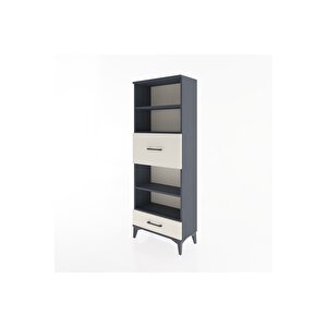 Arges Dolap 4 Raflı 2 Çekmeceli 60x30x163 Antrasit-aytaşı