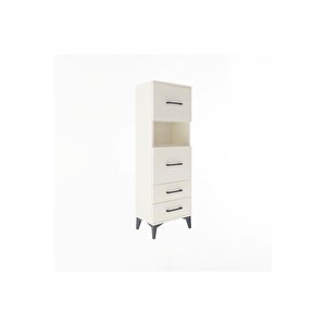 Arges Dolap Tek Raflı 4 Çekmeceli 44x30x134 Aytaşı-aytaşı