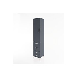 Hyperion Dolap 2 Raflı 4 Çekmeceli Tek Askılı 44x44x221 Antrasit-antrasit