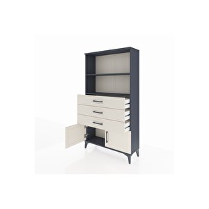 Arges Dolap 2 Raflı 3 Çekmeceli 2 Kapaklı 88x30x163 Antrasit-aytaşı