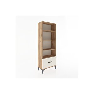 Arges Dolap 4 Raflı Tek Çekmeceli 60x30x163 Çam-aytaşı