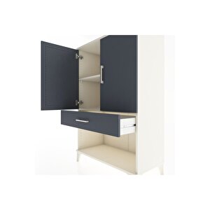 Hyperion Dolap 2 Raflı Tek Çekmeceli 2 Kapaklı 88x44x134 Aytaşı-antrasit