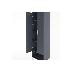 Hyperion Dolap 4 Raflı 2 Kapaklı 60x44x195 Antrasit-antrasit