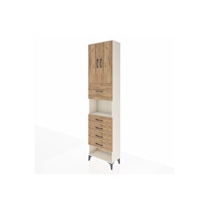 Arges Dolap 3 Raflı 5 Çekmeceli 2 Kapaklı 60x30x243 Aytaşı-çam