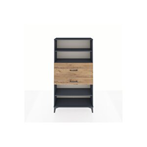 Arges Dolap 3 Raflı 2 Çekmeceli 88x30x163 Antrasit-çam