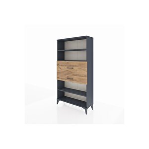 Arges Dolap 3 Raflı 2 Çekmeceli 88x30x163 Antrasit-çam