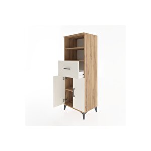 Hyperion Dolap 3 Raflı Tek Çekmeceli 2 Kapaklı 60x44x163 Çam-aytaşı