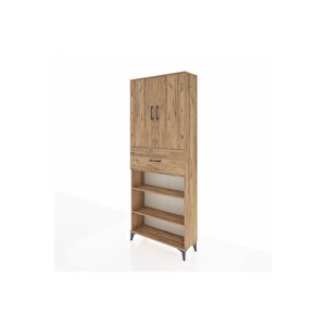 Arges Dolap 5 Raflı Tek Çekmeceli 2 Kapaklı 88x30x221 Çam-çam