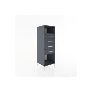 Hyperion Dolap Tek Raflı 4 Çekmeceli 44x44x134 Antrasit-antrasit