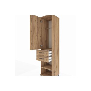 Hyperion Dolap 2 Raflı 2 Çekmeceli Tek Askılı 44x44x195 Çam-çam