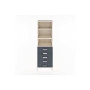 Hyperion Dolap 3 Raflı 5 Çekmeceli 60x44x195 Aytaşı-antrasit