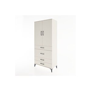 Hyperion Dolap 3 Raflı 4 Çekmeceli 2 Kapaklı 88x44x195 Aytaşı-aytaşı