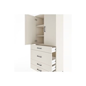 Hyperion Dolap 3 Raflı 4 Çekmeceli 2 Kapaklı 88x44x195 Aytaşı-aytaşı
