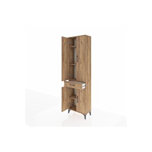 Arges Dolap 4 Raflı Tek Çekmeceli 4 Kapaklı 60x30x221 Çam-çam