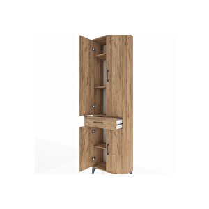 Arges Dolap 4 Raflı Tek Çekmeceli 4 Kapaklı 60x30x221 Çam-çam