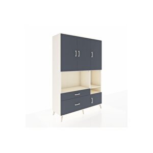 Hyperion Gardrop 7 Raflı 2 Çekmeceli 4 Kapaklı 132x44x195 Aytaşı-antrasit