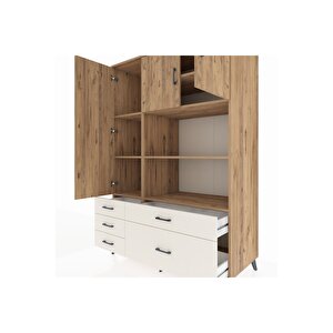 Kronos Dolap 7 Raflı 5 Çekmeceli 3 Kapaklı 132x59x195 Çam-çam/aytaşı