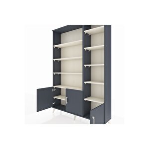 Arges Dolap 10 Raflı 3 Kapaklı 132x30x195 Antrasit-antrasit/aytaşı