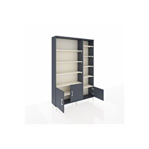 Arges Dolap 10 Raflı 3 Kapaklı 132x30x195 Antrasit-antrasit/aytaşı
