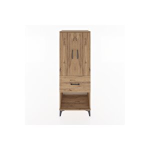 Hyperion Dolap 3 Raflı Tek Çekmeceli 2 Kapaklı 60x44x163 Çam-çam
