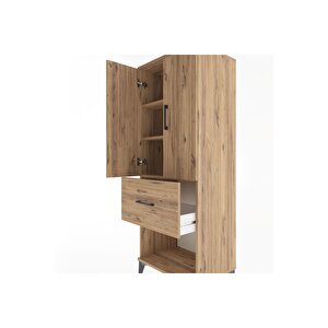 Hyperion Dolap 3 Raflı Tek Çekmeceli 2 Kapaklı 60x44x163 Çam-çam