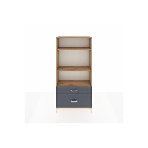 Arges Dolap 3 Raflı 2 Çekmeceli 88x30x182 Çam-antrasit