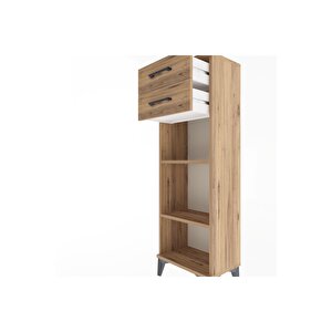 Arges Dolap 2 Raflı 2 Çekmeceli 44x30x134 Çam-çam