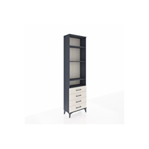 Arges Dolap 4 Raflı 4 Çekmeceli 60x30x221 Antrasit-aytaşı