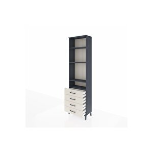 Arges Dolap 4 Raflı 4 Çekmeceli 60x30x221 Antrasit-aytaşı