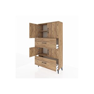 Arges Dolap 3 Raflı 2 Çekmeceli 4 Kapaklı 88x30x163 Çam-çam