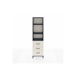 Arges Dolap 3 Raflı 3 Çekmeceli 60x30x221 Antrasit-aytaşı